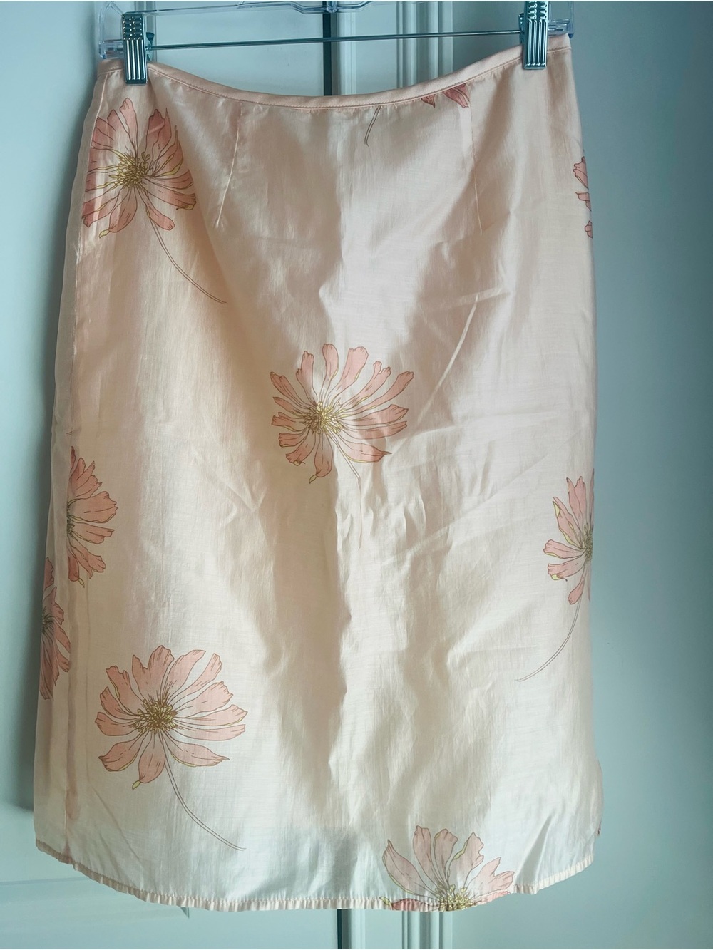 Women's Light orange Floral Midi Skirt